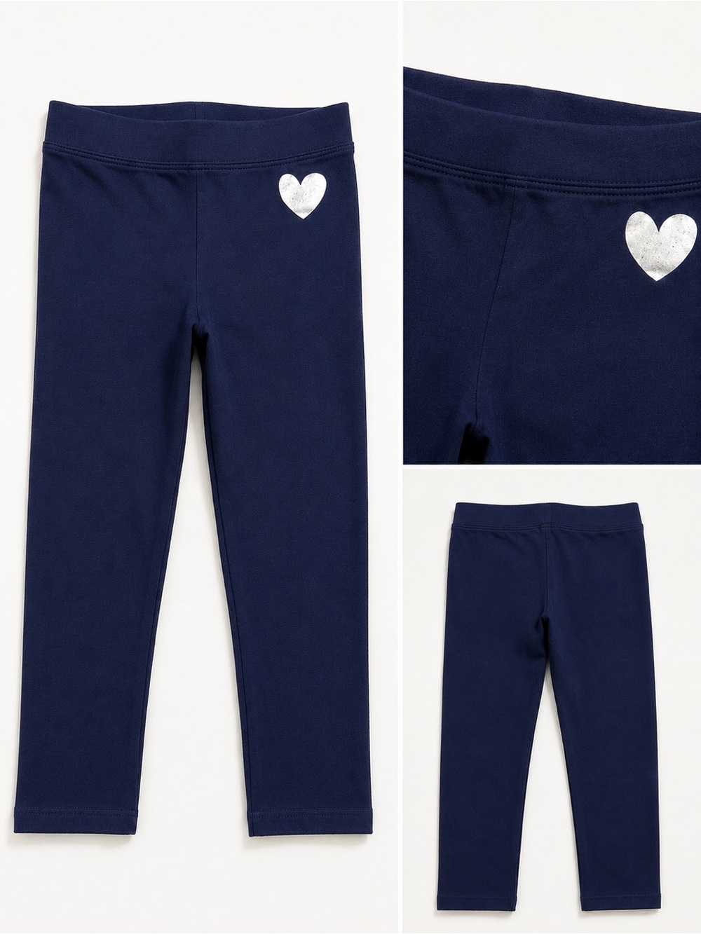 Crewcuts by J.Crew Girls Navy Heart Leggings | Size 6 | NWT